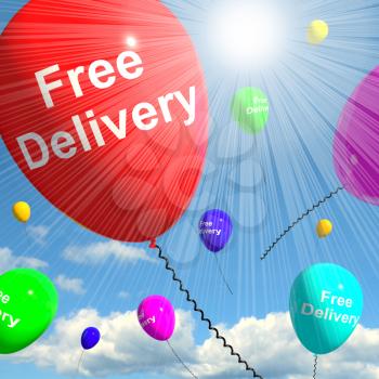 Free Delivery Balloons Shows No Charge Or Gratis 3d Rendering