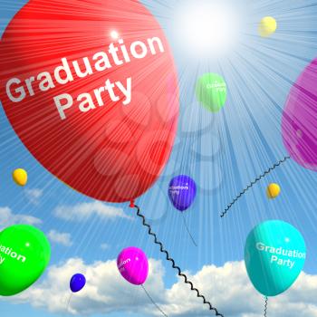 Graduation Balloons Shows School College Or Graduation 3d Rendering