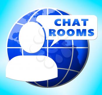Chat Rooms Shows Internet Messages 3d Illustration