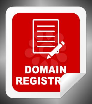 Domain Registration Icon Indicates Sign Up 3d Illustration