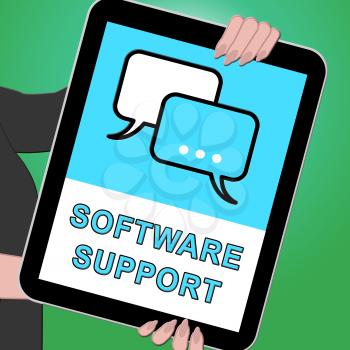 Software Support Tablet Showing Online Assistance 3d ILlustration