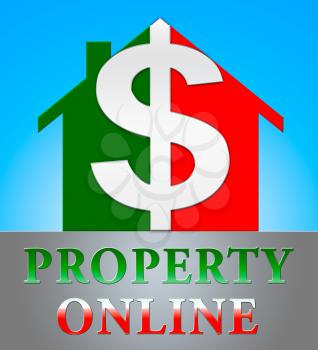 Property Online Dollar Icon Indicating Real Estate 3d Illustration