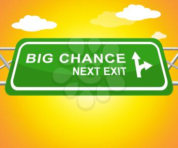 Big Chance Sign Shows Business Possibilities 3d Illustration
