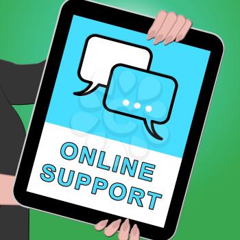 Online Support Tablet Shows Assistance 3d Illustration