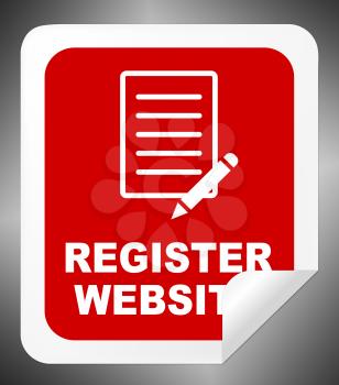 Register Website Icon Indicates Domain Application 3d Illustration