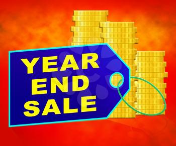 Year End Sale Coins Representing Retail Clearance 3d Illustration