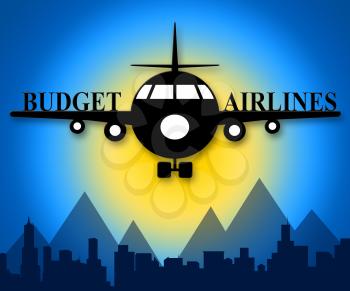Budget Airlines Plane Showing Special Offer Flights 3d Illustration