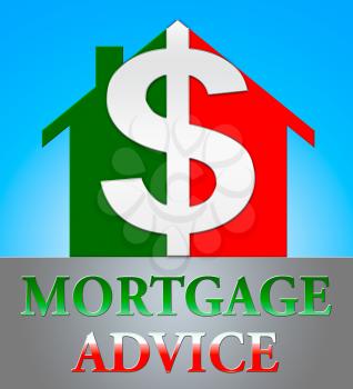 Mortgage Advice Dollar Icon Indicating Home Loan 3d Illustration