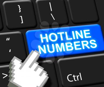 Hotline Numbers Key Showing Online Help 3d Illustration