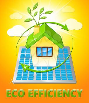 Eco Efficiency House Displays Earth Nature 3d Illustration