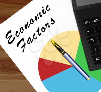 Economic Factors Graph Meaning Financial Features 3d Illustration