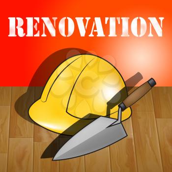 Home Renovation Builders Hat Represents House Improvement 3d Illustration