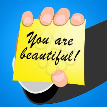 You Are Beautiful Meaning Beauty 3d Illustration
