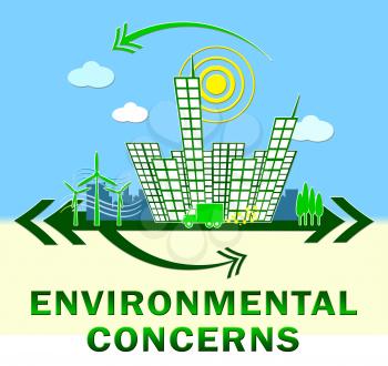 Environment Concerns Town Shows Nature 3d Illustration