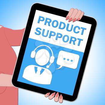 Product Support Tablet Shows Online Assistance 3d ILlustration