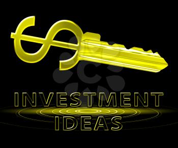 Investment Ideas Dollar Key Means Investing Tips 3d Illustration