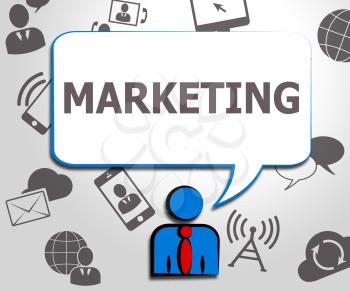 Marketing Website Icons Shows Market Promotions 3d Illustration