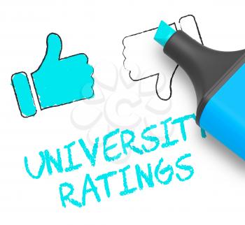 University Ratings Thumbs Up Shows Approved Universities 3d Illustration