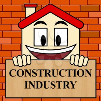 Construction Industry Showing Building Sector 3d Illustration