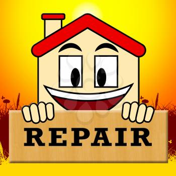 House Repair Represents Fixing House 3d Illustration