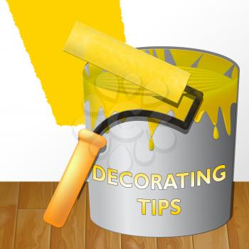 Decorating Tips Paint Showing Decoration Advice 3d Illustration