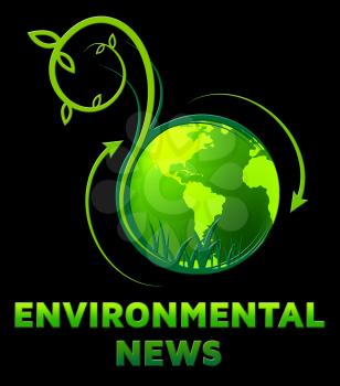 Environmental News Showing Eco Publication 3d Illustration