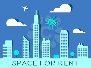 Space For Rent Skyscrapers Represents Real Estate Buildings 3d Illustration
