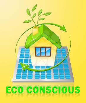 Eco Conscious House Displays Environment Aware 3d Illustration
