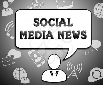 Social Media News Icons Means Online Info 3d Illustration