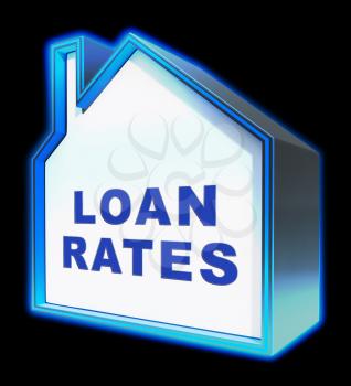 Home Loan House Rates Represents Housing Credit 3d Rendering