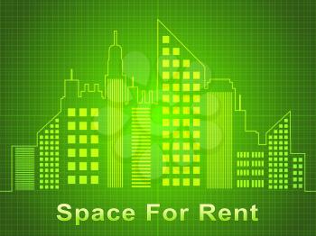 Space For Rent Skyscrapers Represents Real Estate Offices 3d Illustration