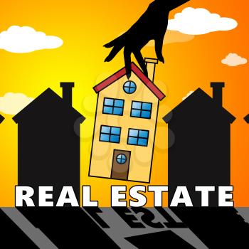 Real Estate House Indicates Property 3d Illustration