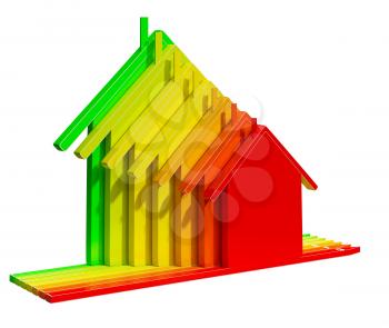 Energy Rating House Showing Efficiency 3d Illustration