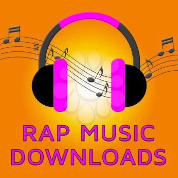 Rap Music Earphones Means Downloading Songs 3d Illustration