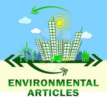 Environmental Articles Town Showing Eco Publication 3d Illustration
