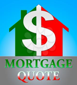 Mortgage Quote Dollar Icon Means Real Estate 3d Illustration