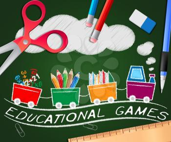 Educational Games Picture Meaning Learning Game 3d Illustration