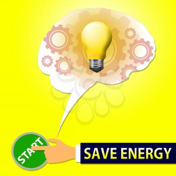 Save Energy Light Showing Reduce Electric 3d Illustration