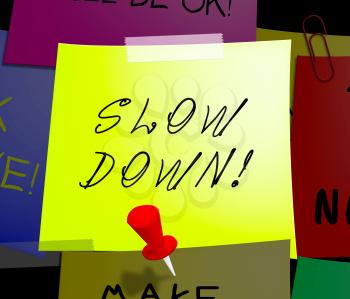 Slow Down Note Displays Going Slower 3d Illustration