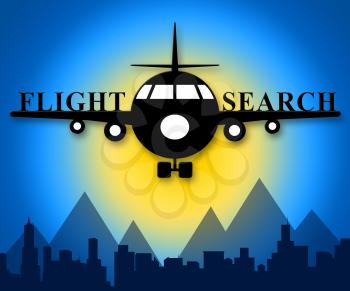 Flight Search Plane Means Flights Finding 3d Illustration 