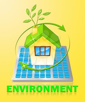 Environment House Eco Friendly And Green 3d Illustration