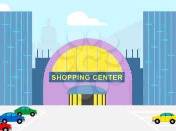 Shopping Center Building Shows Retail Commerce 3d Illustration