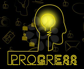 Progress Brain Showing Betterment Headway And Advancement