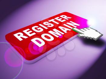 Register Domain Key Indicates Sign Up 3d Rendering