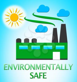 Environmentally Safe Factory Represents Eco Friendly 3d Illustration
