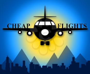 Cheap Flights Plane Means Low Cost Promo 3d Illustration