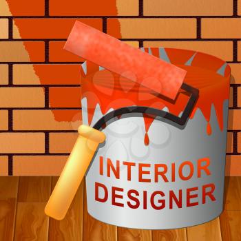 Interior Designer Paint Means Home Design 3d Illustration