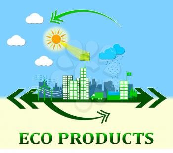 Eco Products Town Meaning Green Goods 3d Illustration