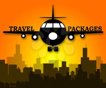 Travel Packages Plane Representing Getaway Tours 3d Illustration
