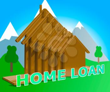 Home Loan Houses Means Fund Homes 3d Illustration